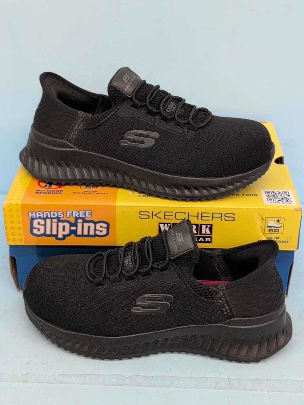 Skechers Tilido Ombray Work Slip ins Women's Comfort Sneaker Shoes US 7 Black